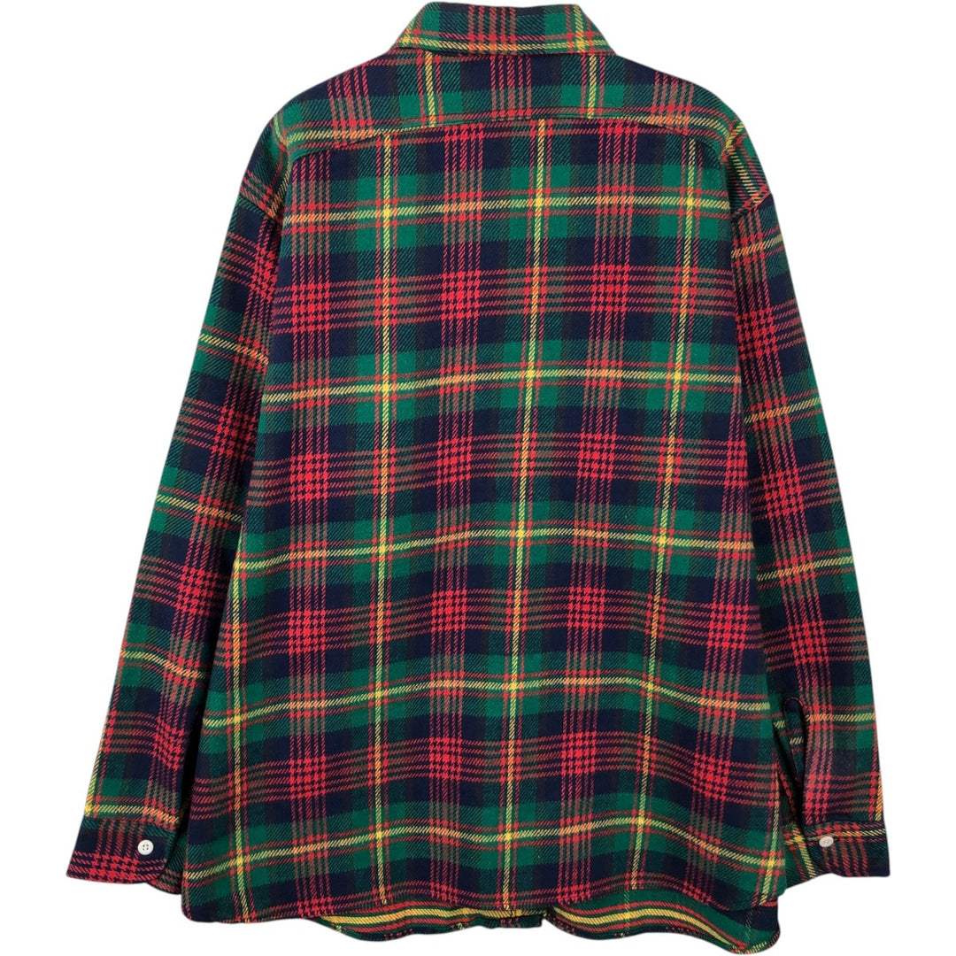 70'S Big Yank Long-Sleeve Flannel Check Shirt, Men's Size XL (Equivalent), Vintage cotton red type Vintage Second Hand