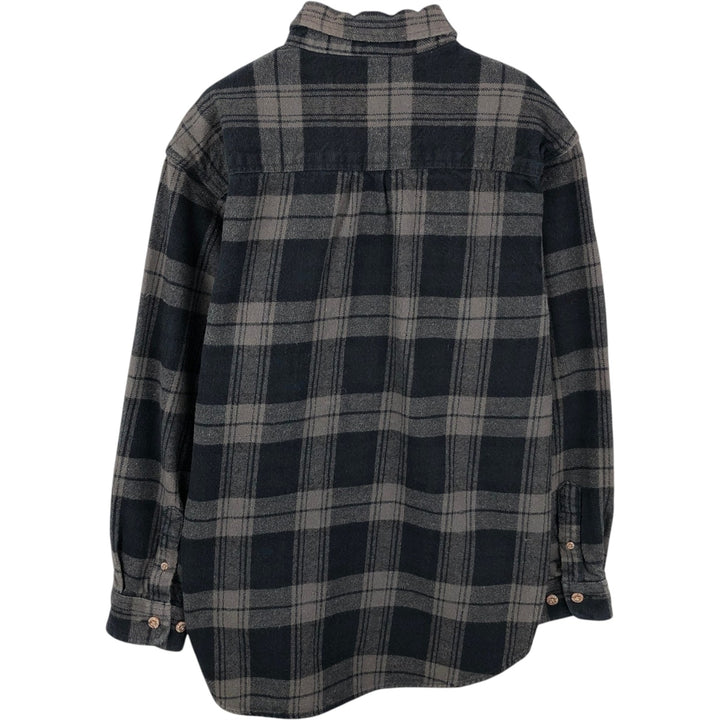 FIELD AND STREAM Long Sleeve Flannel Check Shirt, Men's Size L cotton gray type Vintage Second Hand