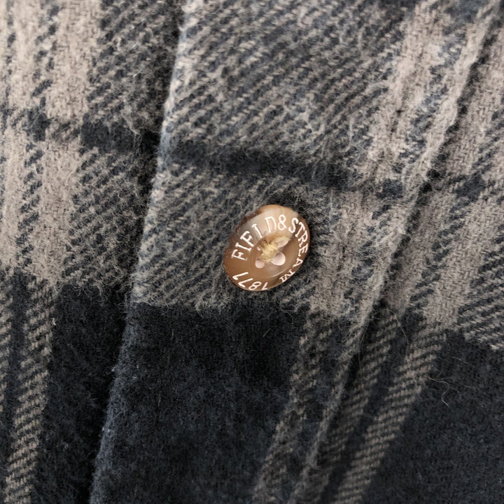 FIELD AND STREAM Long Sleeve Flannel Check Shirt, Men's Size L cotton gray type Vintage Second Hand