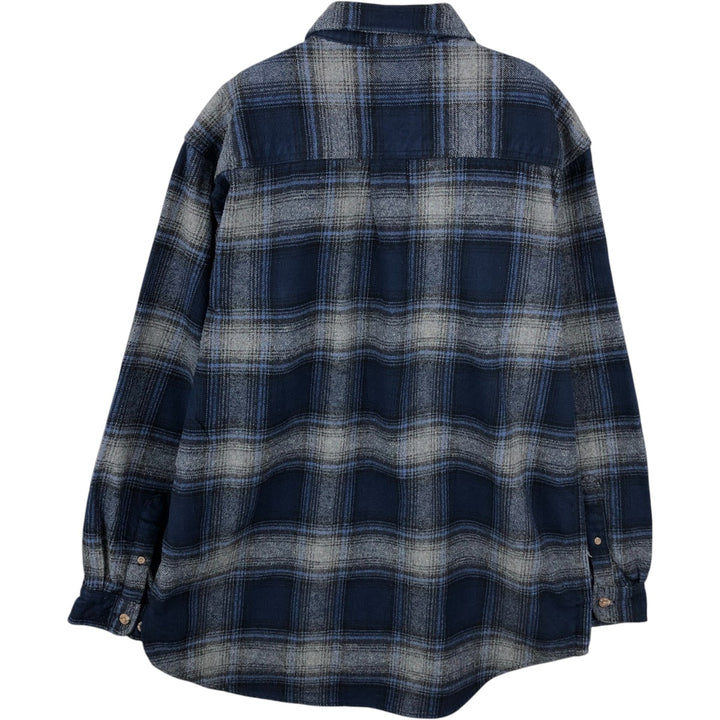 Field and Stream FIELD AND STREAM Ombre Check Long Sleeve Heavy Flannel Check Shirt Men's Size L cotton blue type Vintage Second Hand