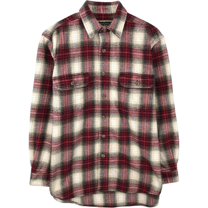 FIELD and STREAM Ombre Check Long-Sleeve Flannel Check Shirt (Men's Size M) unclear red type Vintage Second Hand