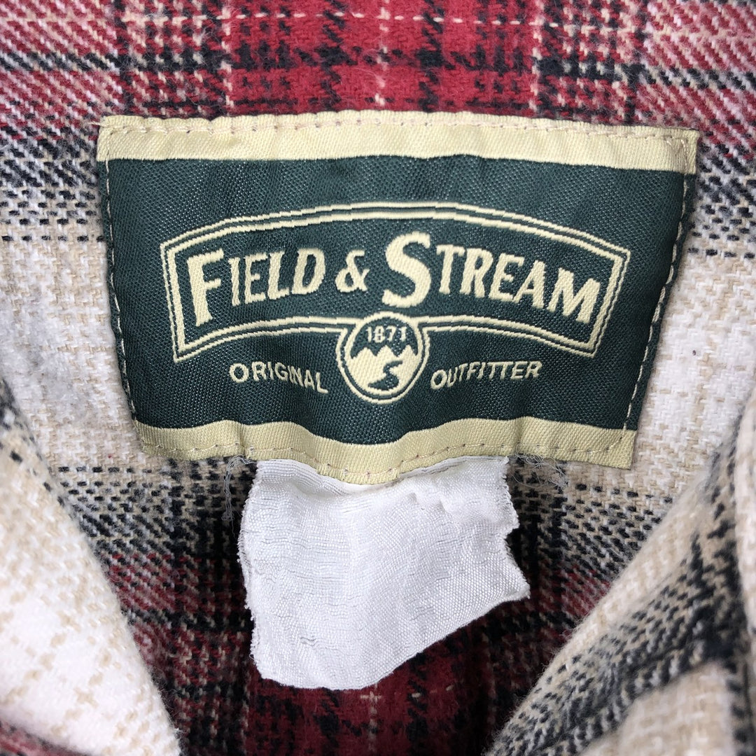 FIELD and STREAM Ombre Check Long-Sleeve Flannel Check Shirt (Men's Size M) unclear red type Vintage Second Hand