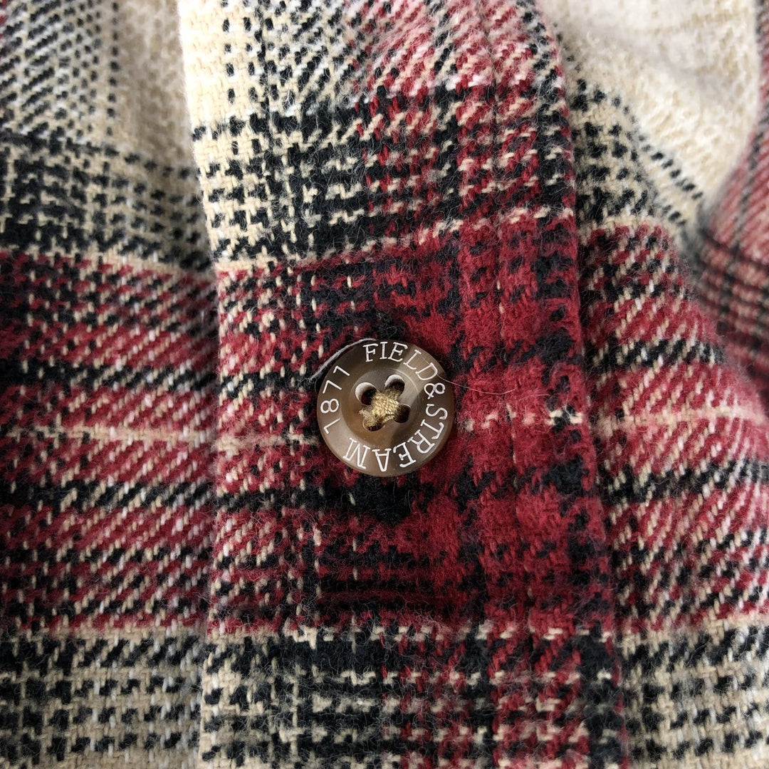 FIELD and STREAM Ombre Check Long-Sleeve Flannel Check Shirt (Men's Size M) unclear red type Vintage Second Hand