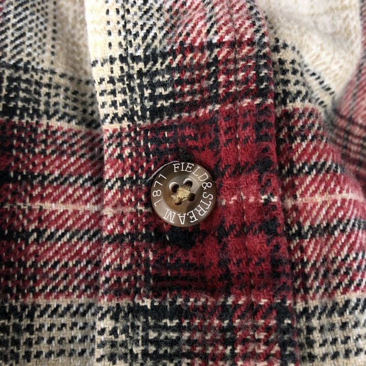 FIELD and STREAM Ombre Check Long-Sleeve Flannel Check Shirt (Men's Size M) unclear red type Vintage Second Hand
