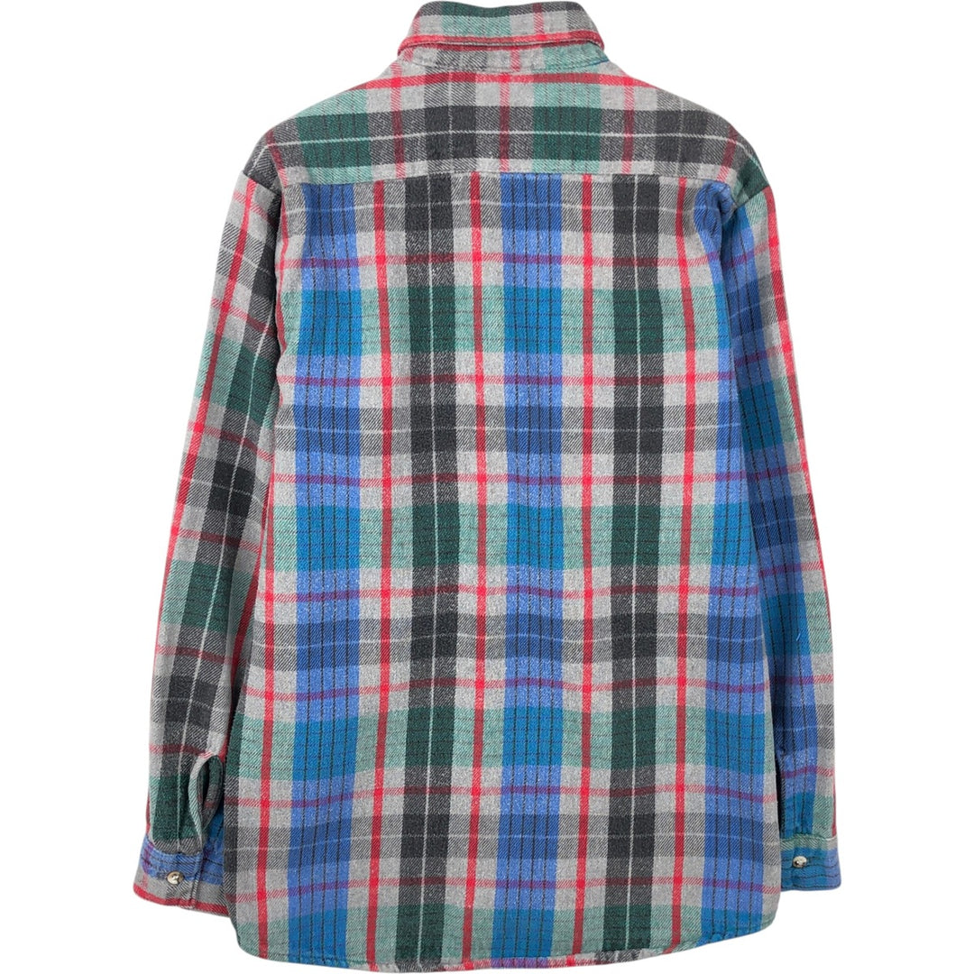 90'S Five Brother TALLMAN Long-Sleeve Flannel Check Shirt, Men's Size M (approx.), Vintage unclear gray type Vintage Second Hand