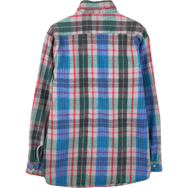 90'S Five Brother TALLMAN Long-Sleeve Flannel Check Shirt, Men's Size M (approx.), Vintage unclear gray type Vintage Second Hand