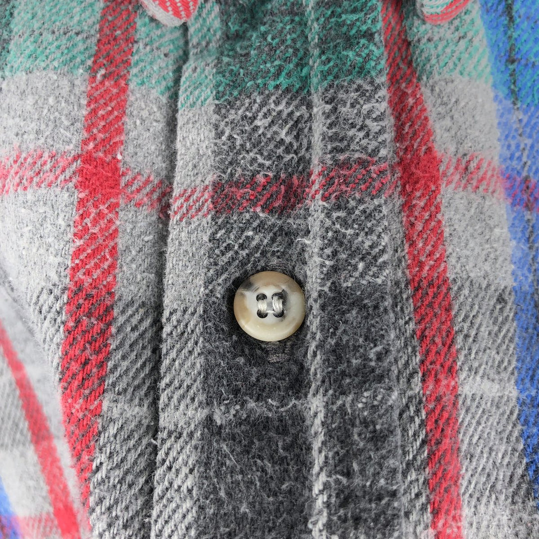 90'S Five Brother TALLMAN Long-Sleeve Flannel Check Shirt, Men's Size M (approx.), Vintage unclear gray type Vintage Second Hand