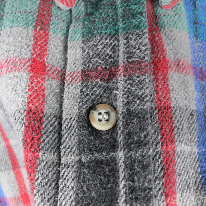 90'S Five Brother TALLMAN Long-Sleeve Flannel Check Shirt, Men's Size M (approx.), Vintage unclear gray type Vintage Second Hand