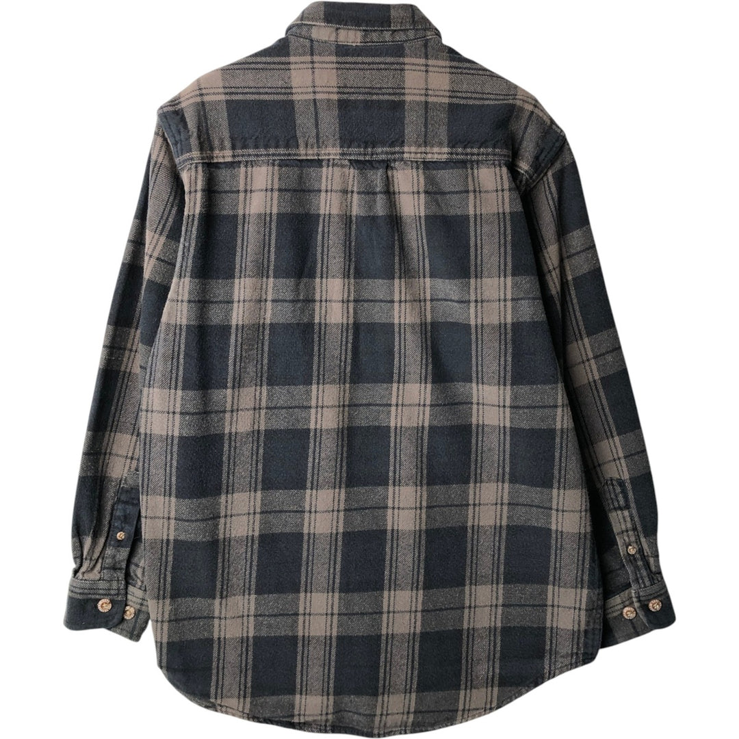 FIELD&STREAM Long-Sleeve Flannel Check Shirt, Men's Size S (approx.) unclear brown type Vintage Second Hand