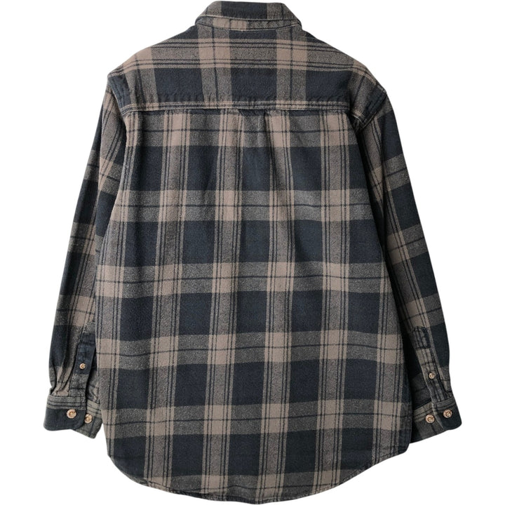 FIELD&STREAM Long-Sleeve Flannel Check Shirt, Men's Size S (approx.) unclear brown type Vintage Second Hand