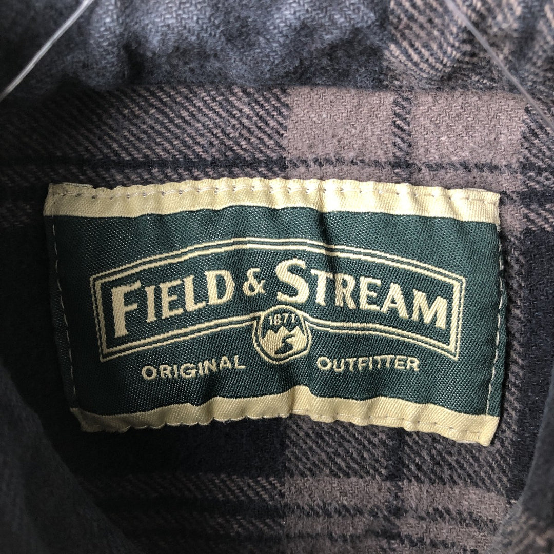 FIELD&STREAM Long-Sleeve Flannel Check Shirt, Men's Size S (approx.) unclear brown type Vintage Second Hand
