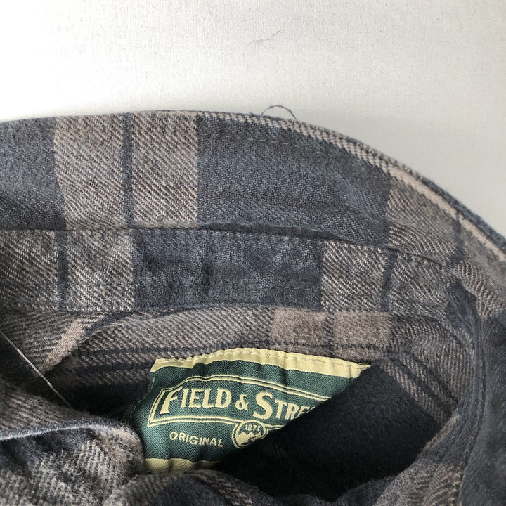 FIELD&STREAM Long-Sleeve Flannel Check Shirt, Men's Size S (approx.) unclear brown type Vintage Second Hand