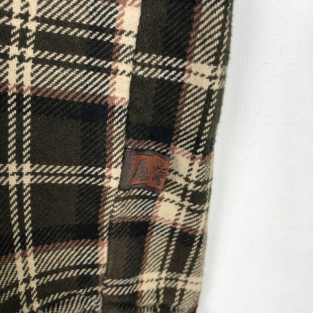 MOOSE CREEK Check Pattern Long-Sleeve Flannel Check Shirt, Men's Size L (approx.) cotton brown type Vintage Second Hand