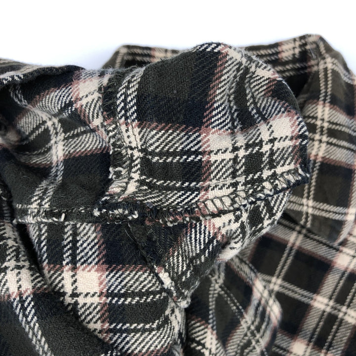 MOOSE CREEK Check Pattern Long-Sleeve Flannel Check Shirt, Men's Size L (approx.) cotton brown type Vintage Second Hand