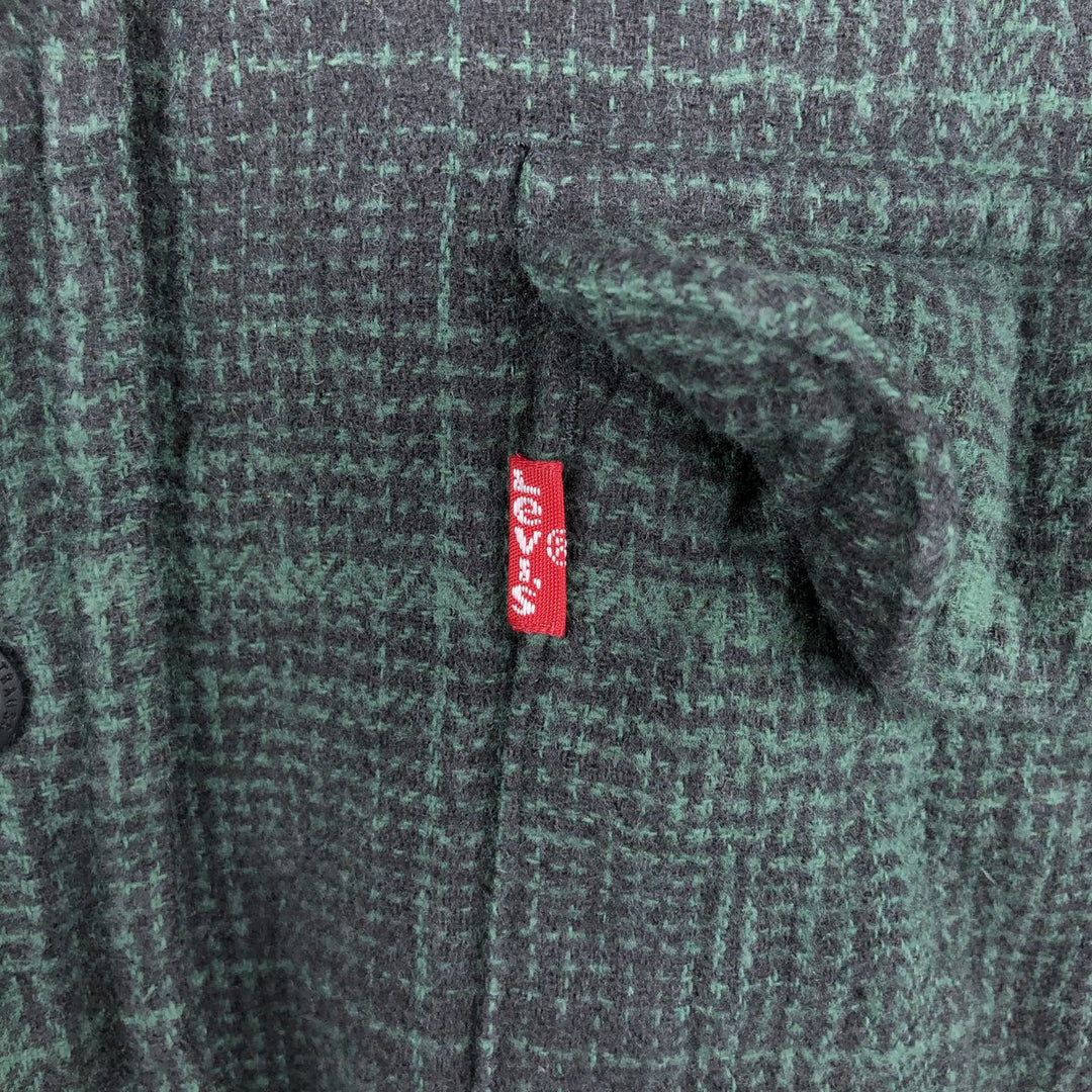 Levi's Relaxed Ombre Check Long Sleeve Flannel Check Shirt, Men's Size XL cotton Green type dark green Vintage Second Hand