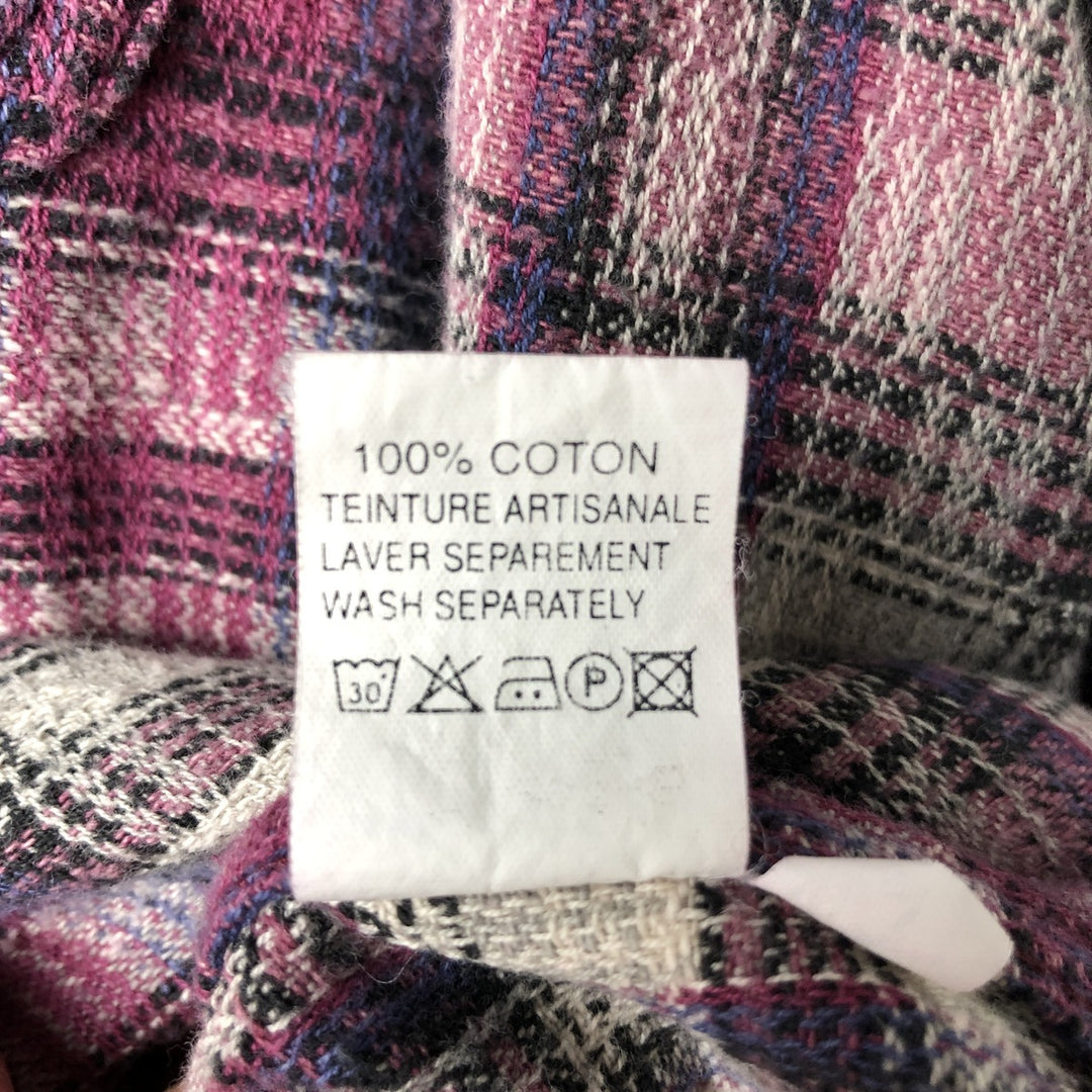 Town & Country Long-Sleeve Flannel Check Shirt, Men's Size XL (approx.) cotton Purple type red-purple Vintage Second Hand