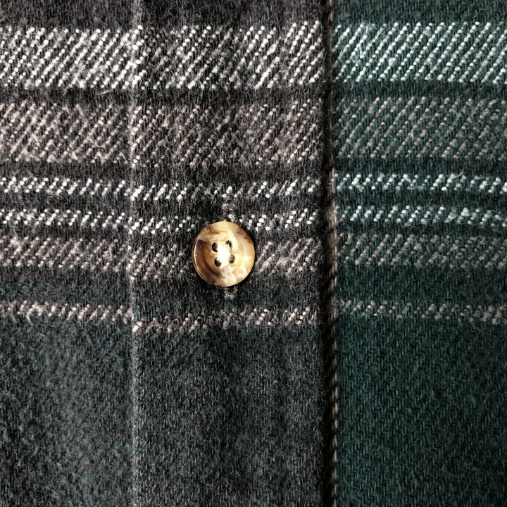 M.FINE&SONS Long-Sleeve Flannel Check Shirt, Men's XXL Equivalent cotton green type Vintage Second Hand