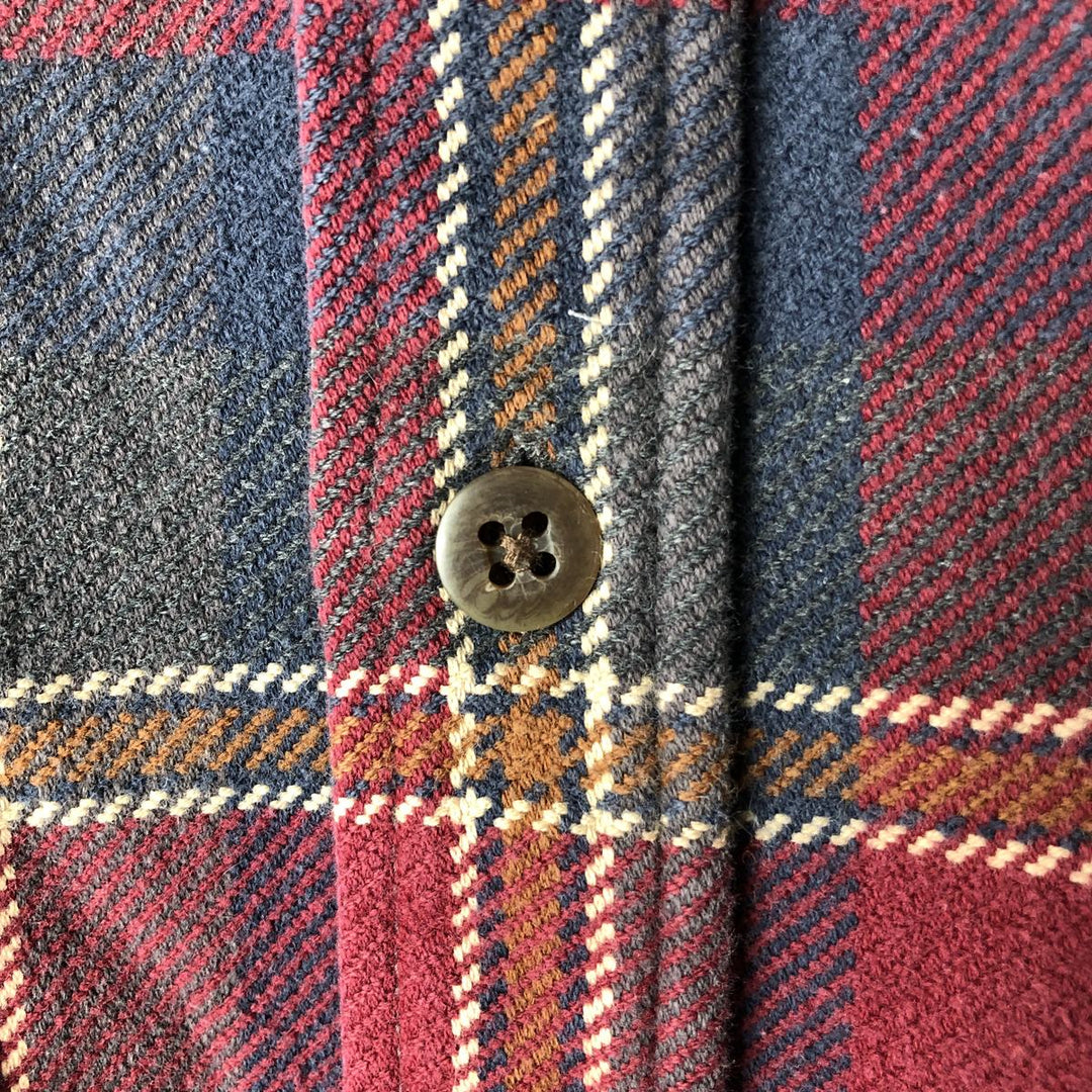 90s-00'S Vintage St. John's Bay Long Sleeve Flannel Check Shirt, Men's Size XL cotton red type Vintage Second Hand
