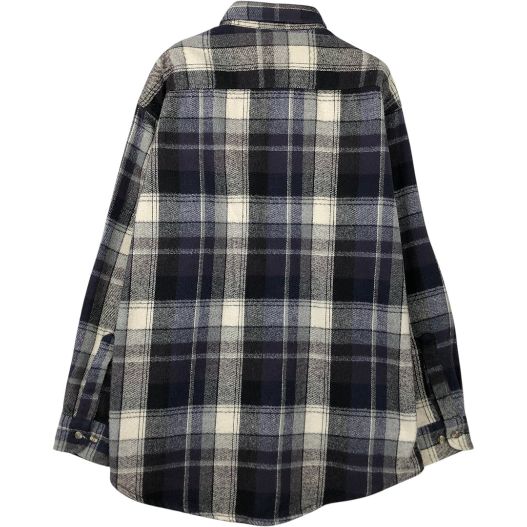 Ozark Wilderness Outfiters Long-Sleeve Flannel Check Shirt, Men's Size L (approx.) unclear gray type Vintage Second Hand