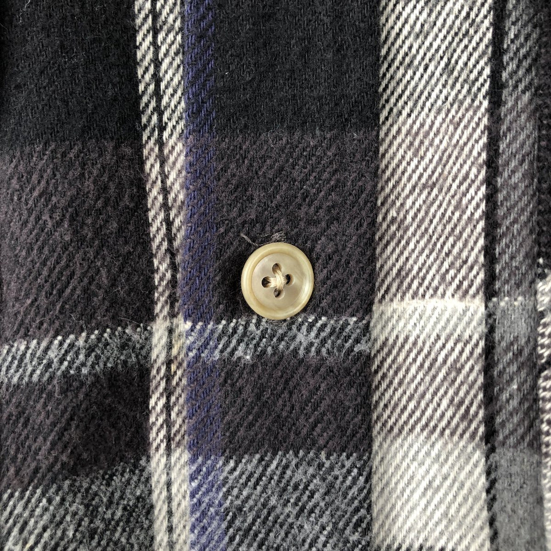 Ozark Wilderness Outfiters Long-Sleeve Flannel Check Shirt, Men's Size L (approx.) unclear gray type Vintage Second Hand