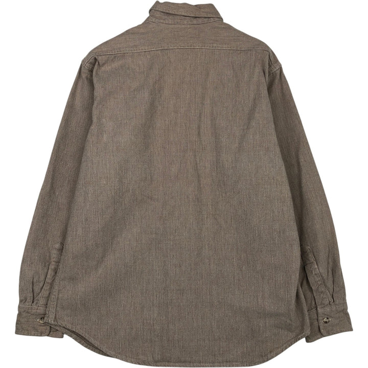 1970'S Eddie Bauer Black Tag Long-Sleeve Flannel Check Shirt, Men's Size L (approx.) unclear brown type Vintage Second Hand