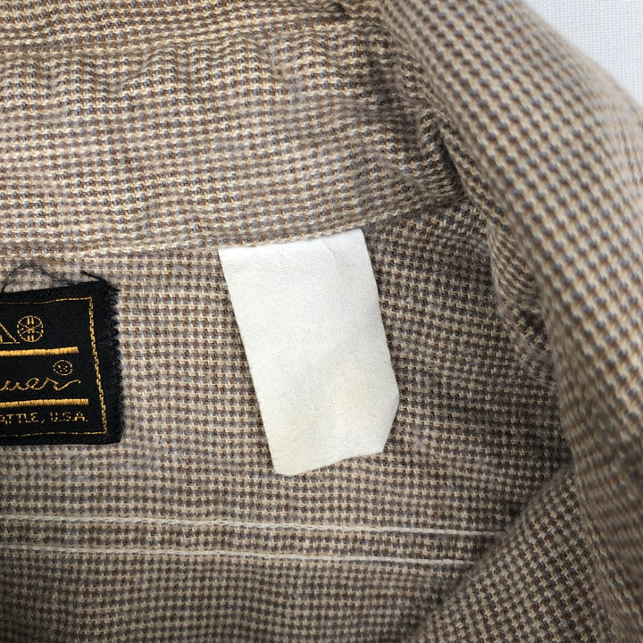 1970'S Eddie Bauer Black Tag Long-Sleeve Flannel Check Shirt, Men's Size L (approx.) unclear brown type Vintage Second Hand