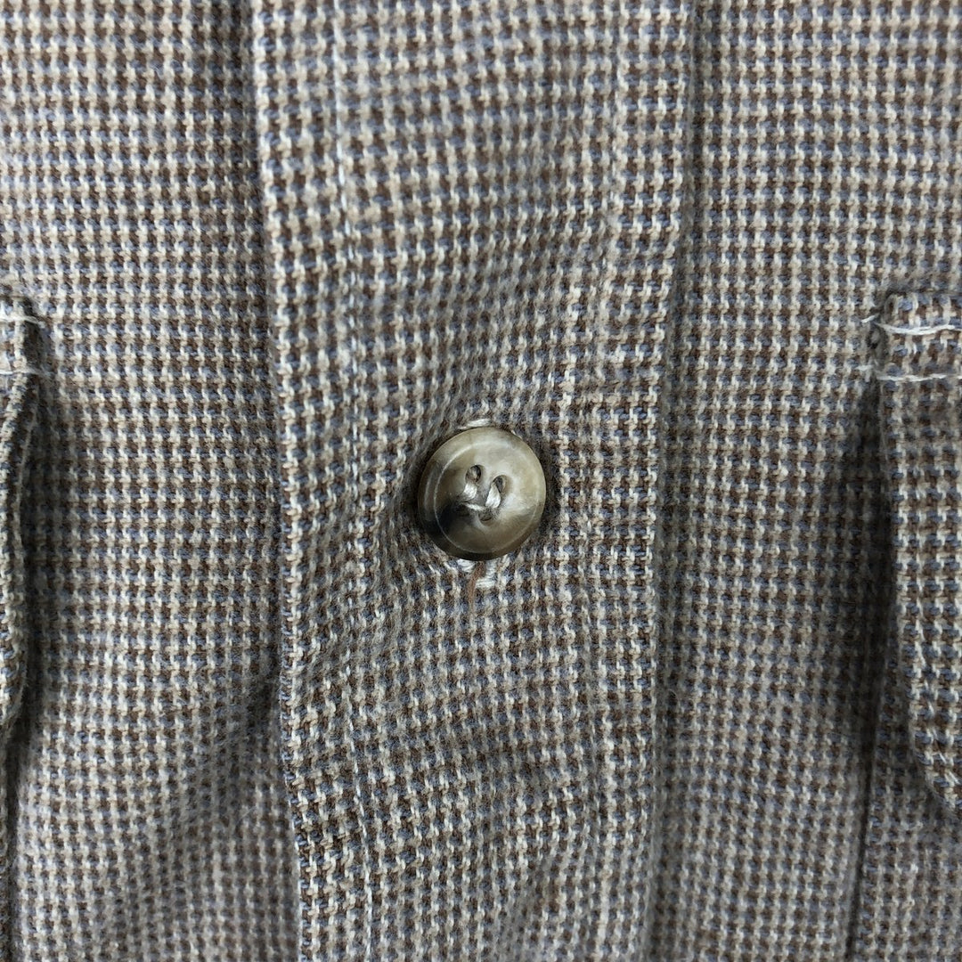 1970'S Eddie Bauer Black Tag Long-Sleeve Flannel Check Shirt, Men's Size L (approx.) unclear brown type Vintage Second Hand