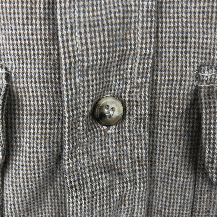 1970'S Eddie Bauer Black Tag Long-Sleeve Flannel Check Shirt, Men's Size L (approx.) unclear brown type Vintage Second Hand