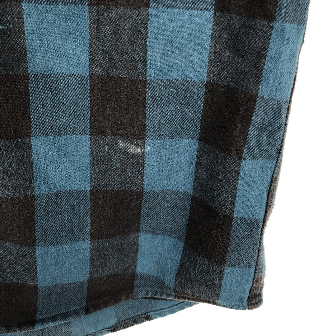 OZARK WILDERNESS OUTFITTERS Buffalo Check Long-Sleeve Heavy Flannel Check Shirt, Men's Size XL (approx.) unclear blue type Vintage Second Hand