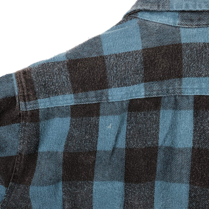 OZARK WILDERNESS OUTFITTERS Buffalo Check Long-Sleeve Heavy Flannel Check Shirt, Men's Size XL (approx.) unclear blue type Vintage Second Hand