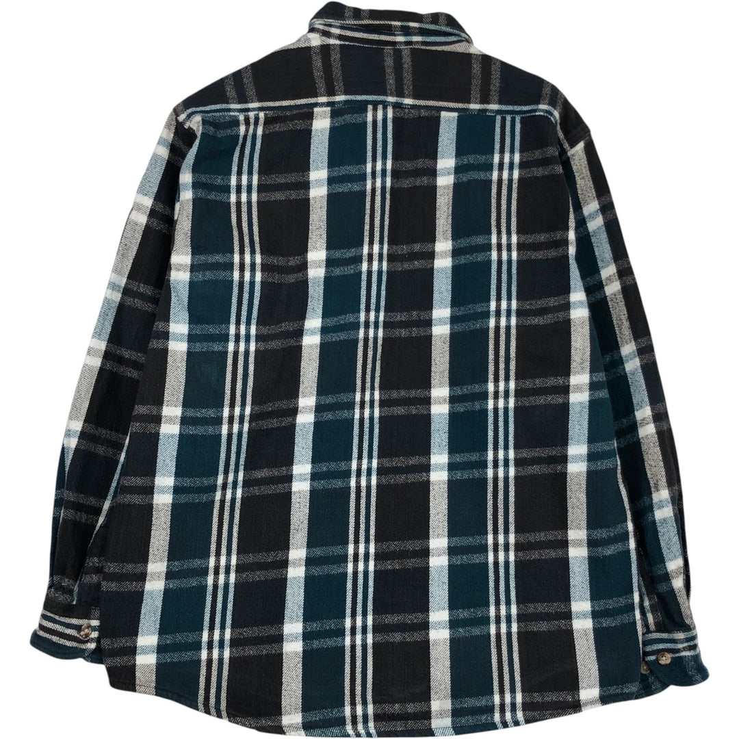 90'S Dakota DAKOTA Long Sleeve Heavy Flannel Check Shirt Men's Size L Vintage cotton black type Vintage Second Hand