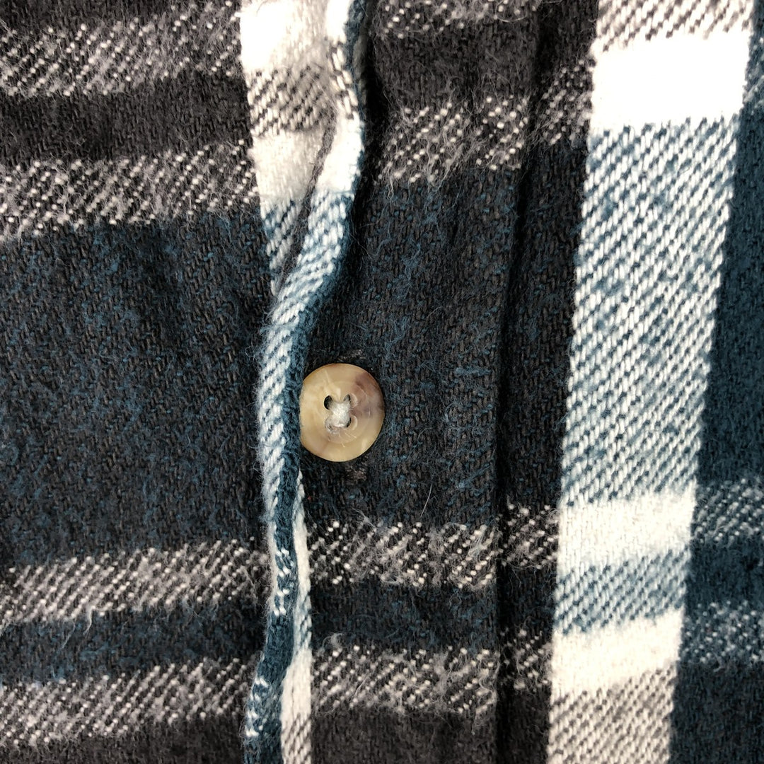90'S Dakota DAKOTA Long Sleeve Heavy Flannel Check Shirt Men's Size L Vintage cotton black type Vintage Second Hand