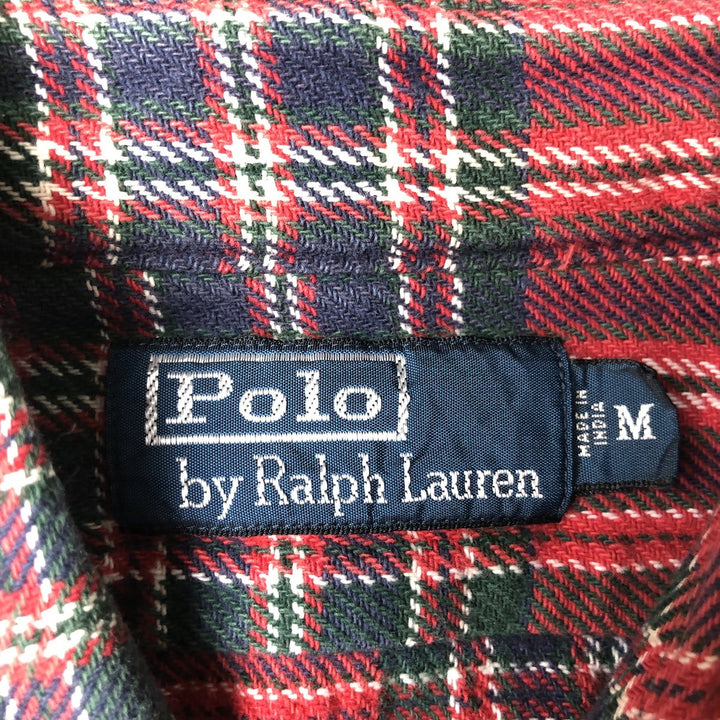 Ralph Lauren POLO by Ralph Lauren Long Sleeve Light Nell Check Shirt Men's M cotton red type Vintage Second Hand