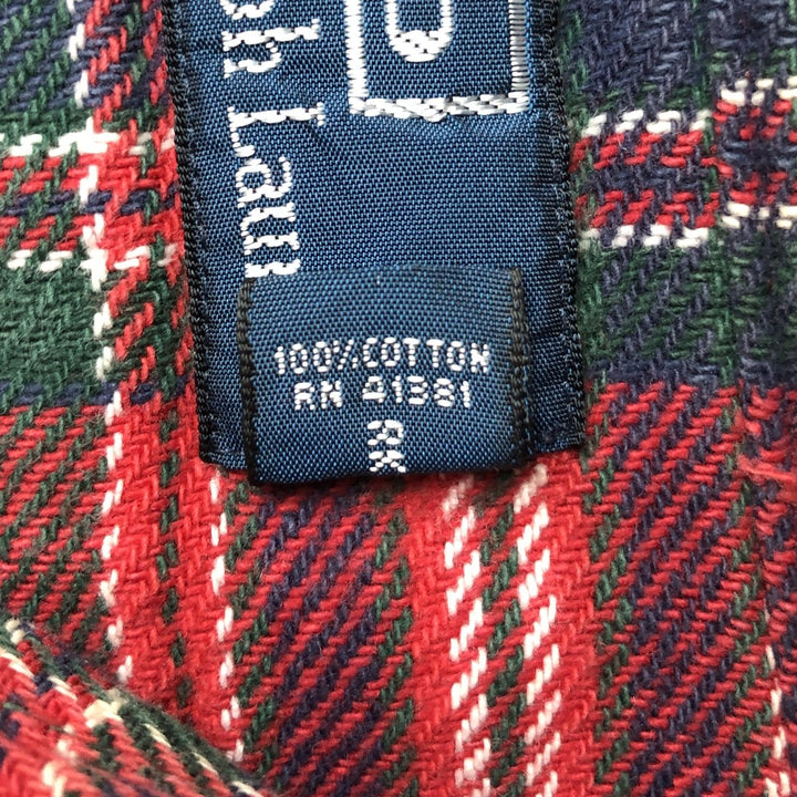 Ralph Lauren POLO by Ralph Lauren Long Sleeve Light Nell Check Shirt Men's M cotton red type Vintage Second Hand
