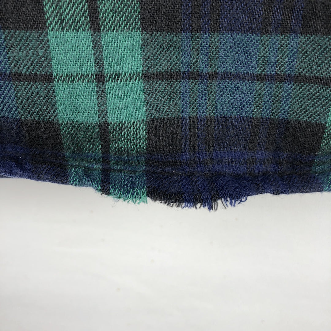 LLBean Blackwatch Check Padded Long-Sleeve Heavy Flannel Check Shirt, Men's Size L (approx.) unclear blue type Vintage Second Hand