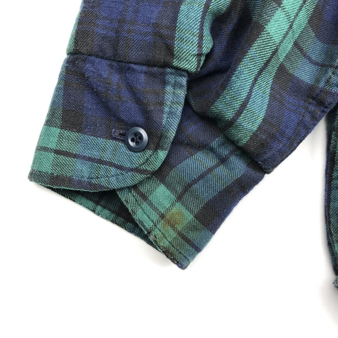 LLBean Blackwatch Check Padded Long-Sleeve Heavy Flannel Check Shirt, Men's Size L (approx.) unclear blue type Vintage Second Hand