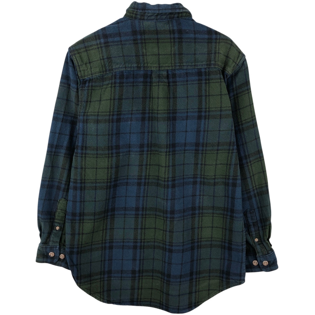 FIELD&STREAM Long-Sleeve Heavy Flannel Check Shirt, Men's Size M (approx.) unclear blue type Vintage Second Hand