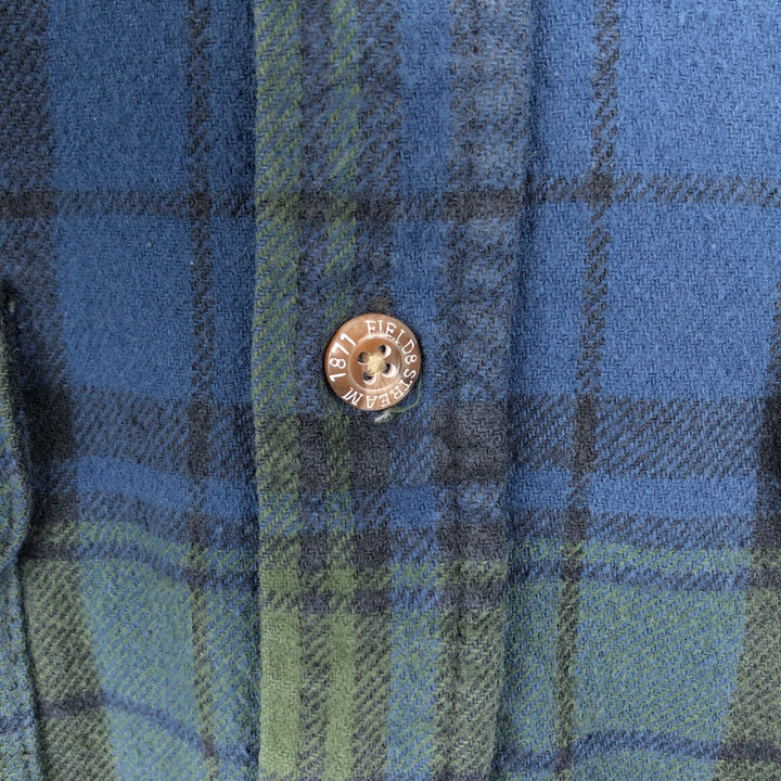 FIELD&STREAM Long-Sleeve Heavy Flannel Check Shirt, Men's Size M (approx.) unclear blue type Vintage Second Hand