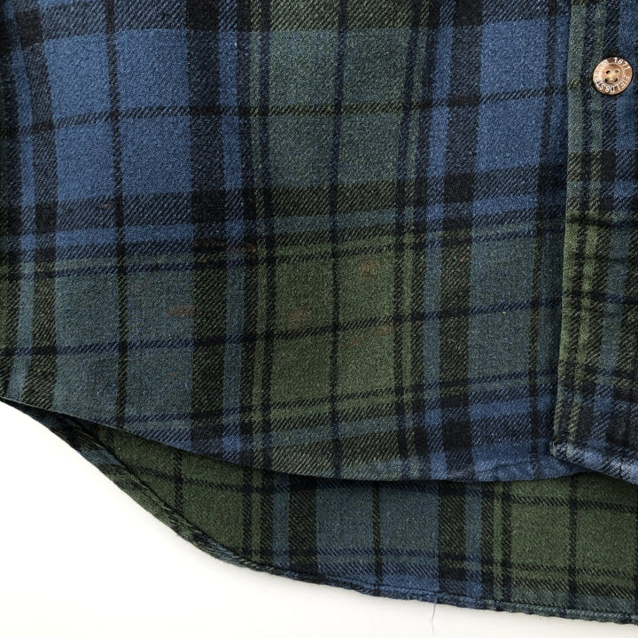 FIELD&STREAM Long-Sleeve Heavy Flannel Check Shirt, Men's Size M (approx.) unclear blue type Vintage Second Hand