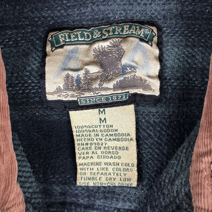 FIELDandSTREAM Ombre Check Long-Sleeve Heavy Flannel Check Shirt (Men's Size M) cotton green type Vintage Second Hand