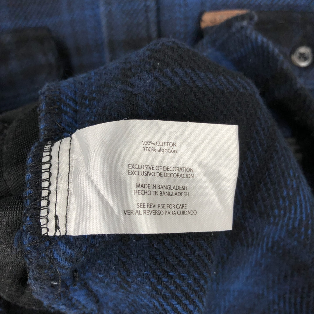 Orvis Ombre Check Long-Sleeve Heavy Flannel Check Shirt, Men's Size L (approx.), Flap Pockets cotton blue type Vintage Second Hand