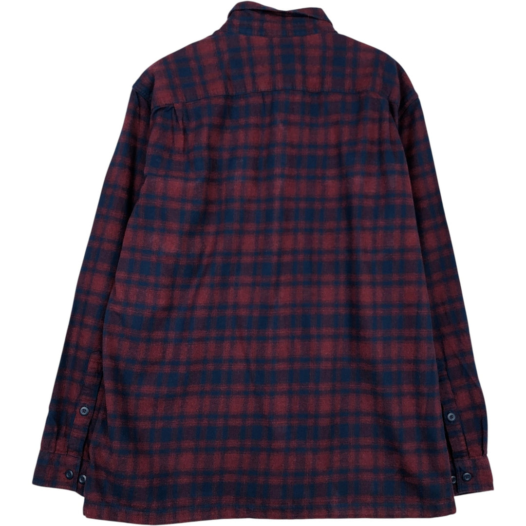Patagonia Organic Cotton 42400FA22 Box Shirt, Long Sleeve, Flannel Check Shirt, Men's Size L (approx.) Organic cotton red type Vintage Second Hand