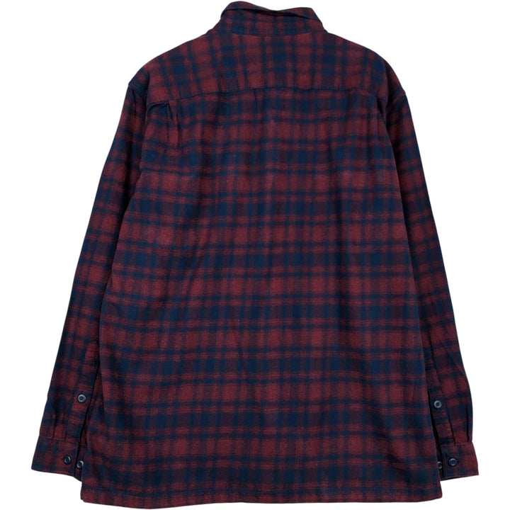 Patagonia Organic Cotton 42400FA22 Box Shirt, Long Sleeve, Flannel Check Shirt, Men's Size L (approx.) Organic cotton red type Vintage Second Hand