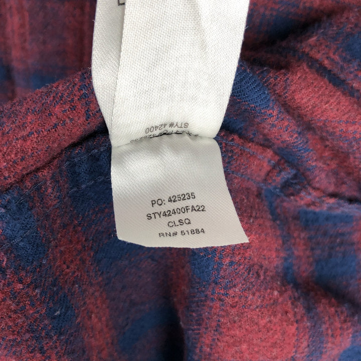 Patagonia Organic Cotton 42400FA22 Box Shirt, Long Sleeve, Flannel Check Shirt, Men's Size L (approx.) Organic cotton red type Vintage Second Hand