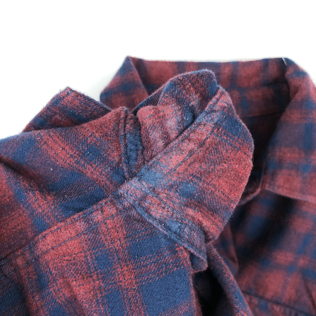 Patagonia Organic Cotton 42400FA22 Box Shirt, Long Sleeve, Flannel Check Shirt, Men's Size L (approx.) Organic cotton red type Vintage Second Hand