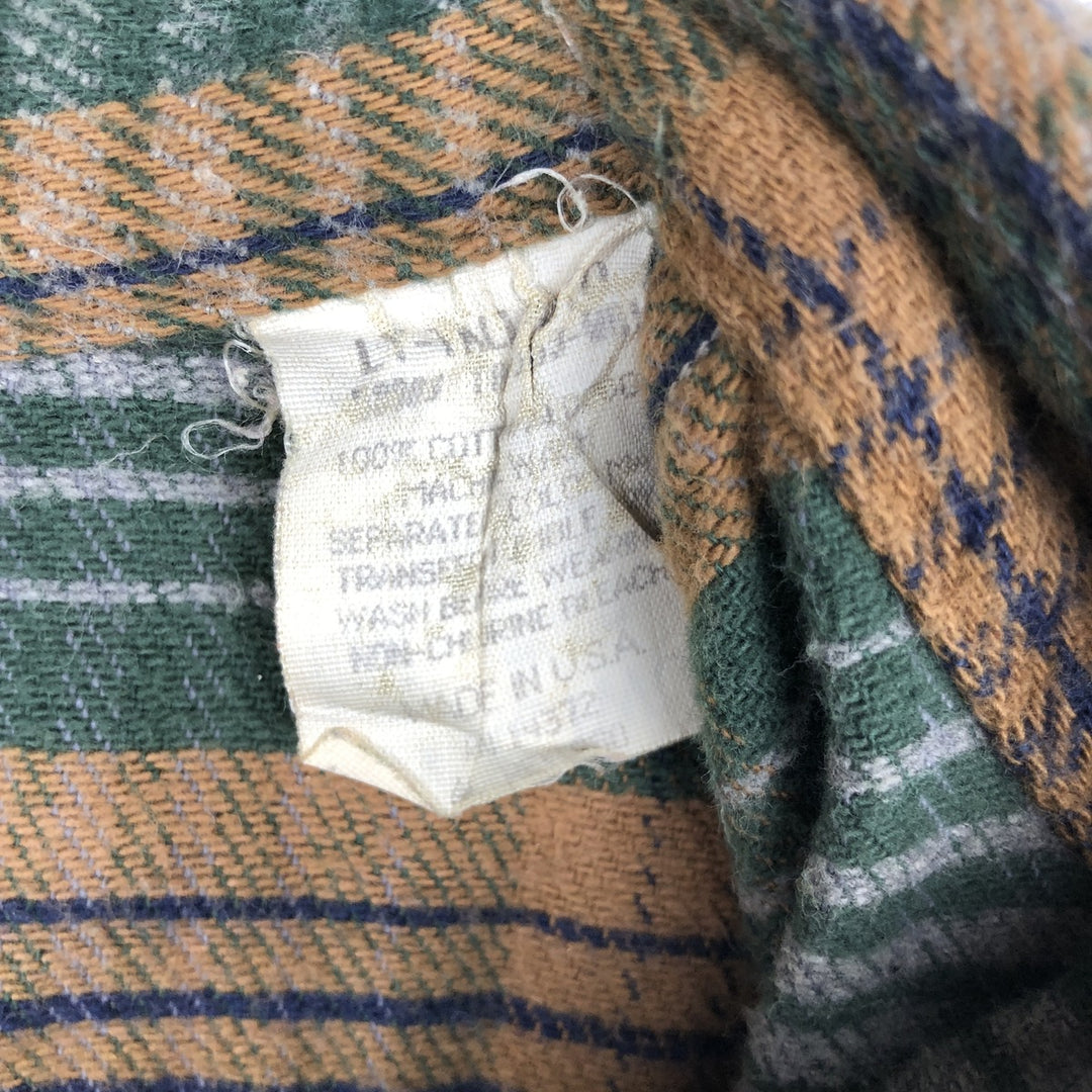 90'S Vintage Five Brother Long Sleeve Flannel Check Shirt, Made in USA, Men's Size L cotton brown type Vintage Second Hand