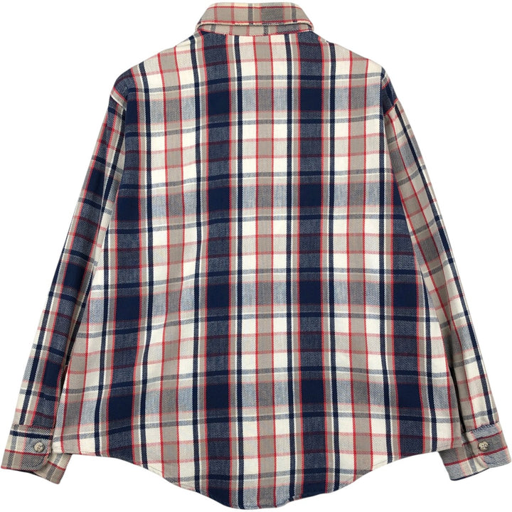 80'S Big Mac Long-Sleeve Flannel Check Shirt, Made in USA, Men's Size L (Equivalent), Vintage cotton Beige type Vintage Second Hand