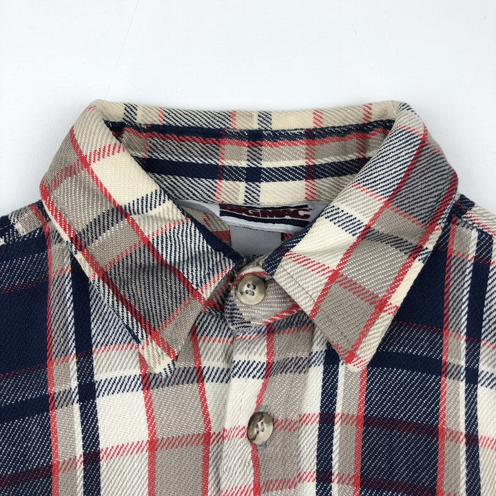 80'S Big Mac Long-Sleeve Flannel Check Shirt, Made in USA, Men's Size L (Equivalent), Vintage cotton Beige type Vintage Second Hand