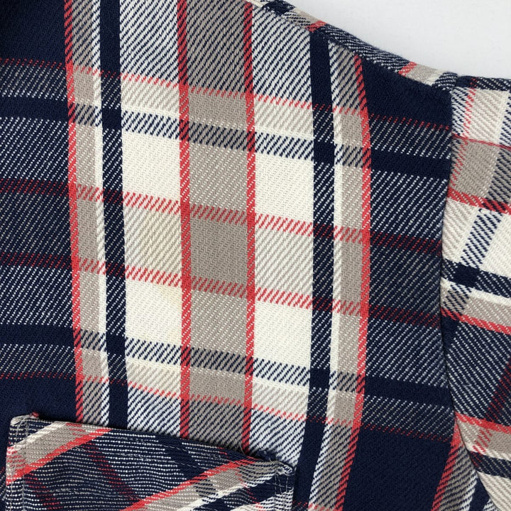 80'S Big Mac Long-Sleeve Flannel Check Shirt, Made in USA, Men's Size L (Equivalent), Vintage cotton Beige type Vintage Second Hand