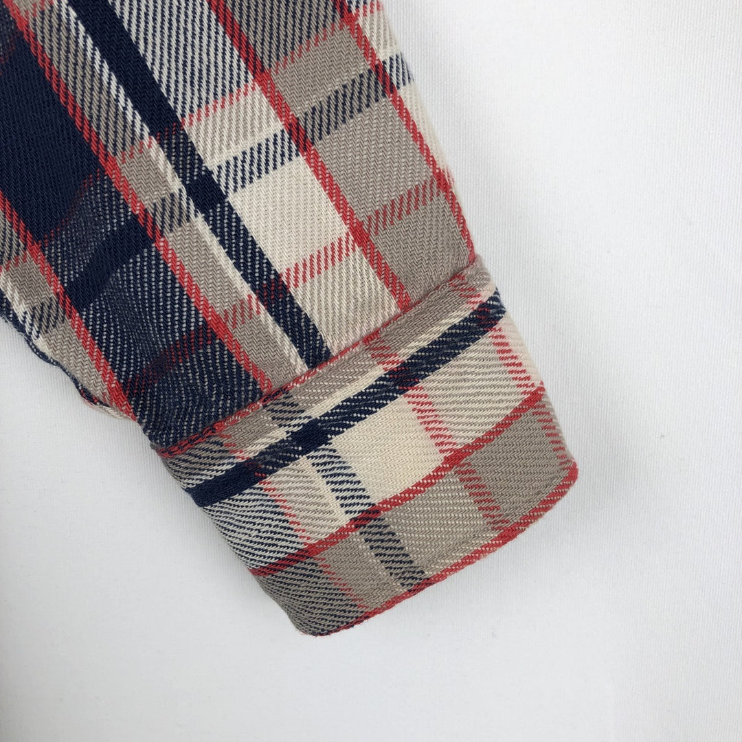 80'S Big Mac Long-Sleeve Flannel Check Shirt, Made in USA, Men's Size L (Equivalent), Vintage cotton Beige type Vintage Second Hand